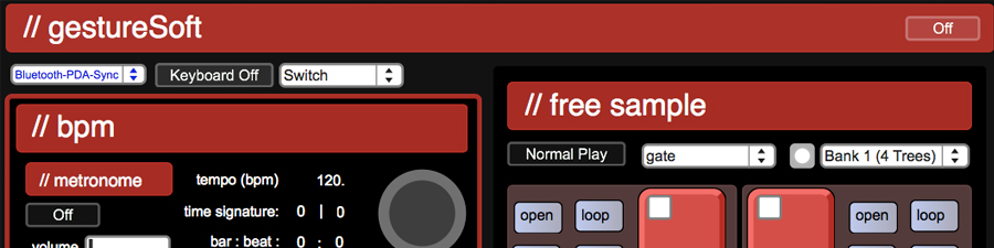 gestureSoft, built in Max/MSP